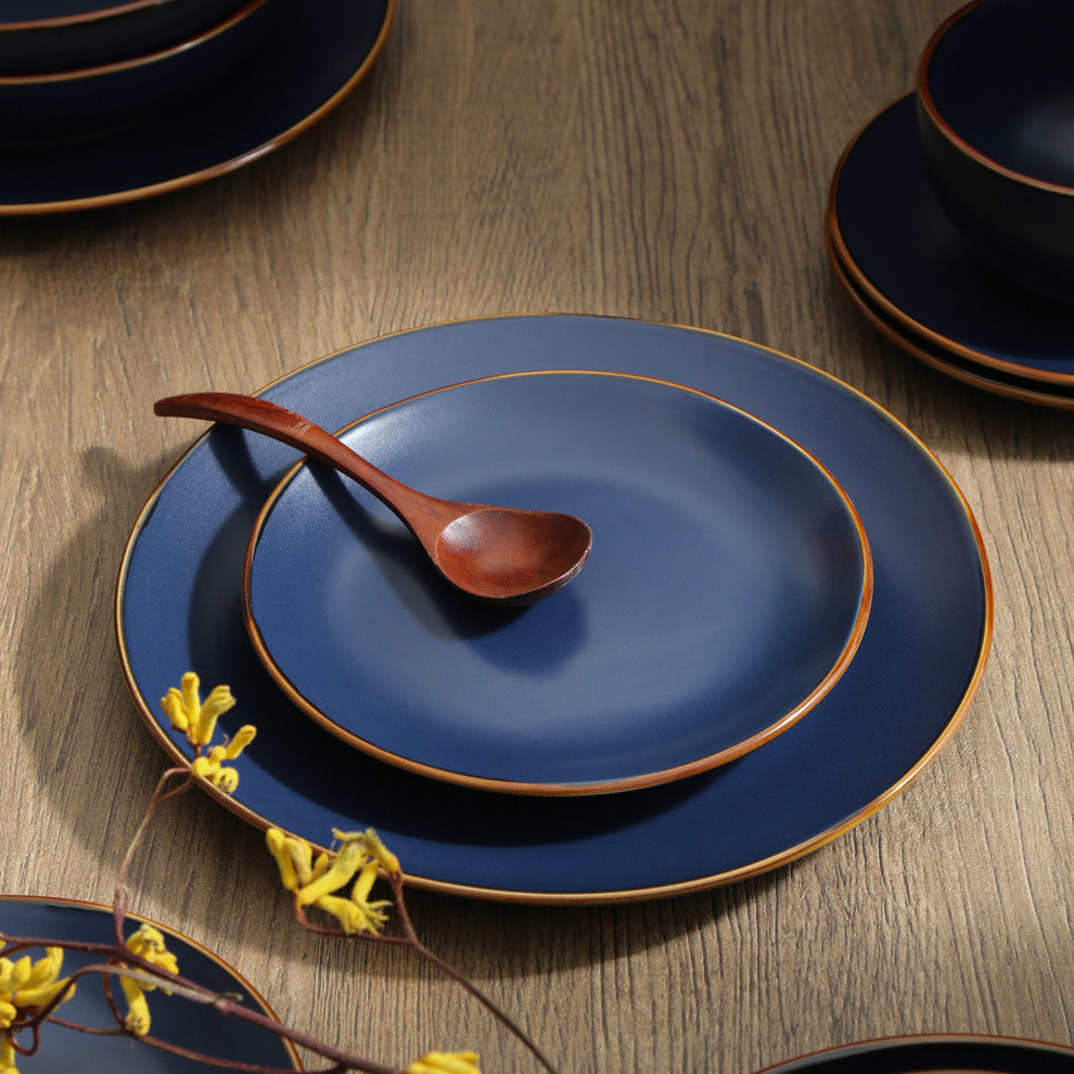 Stone Lain Brasa Stoneware 32 Piece Dinnerware Set, Blue