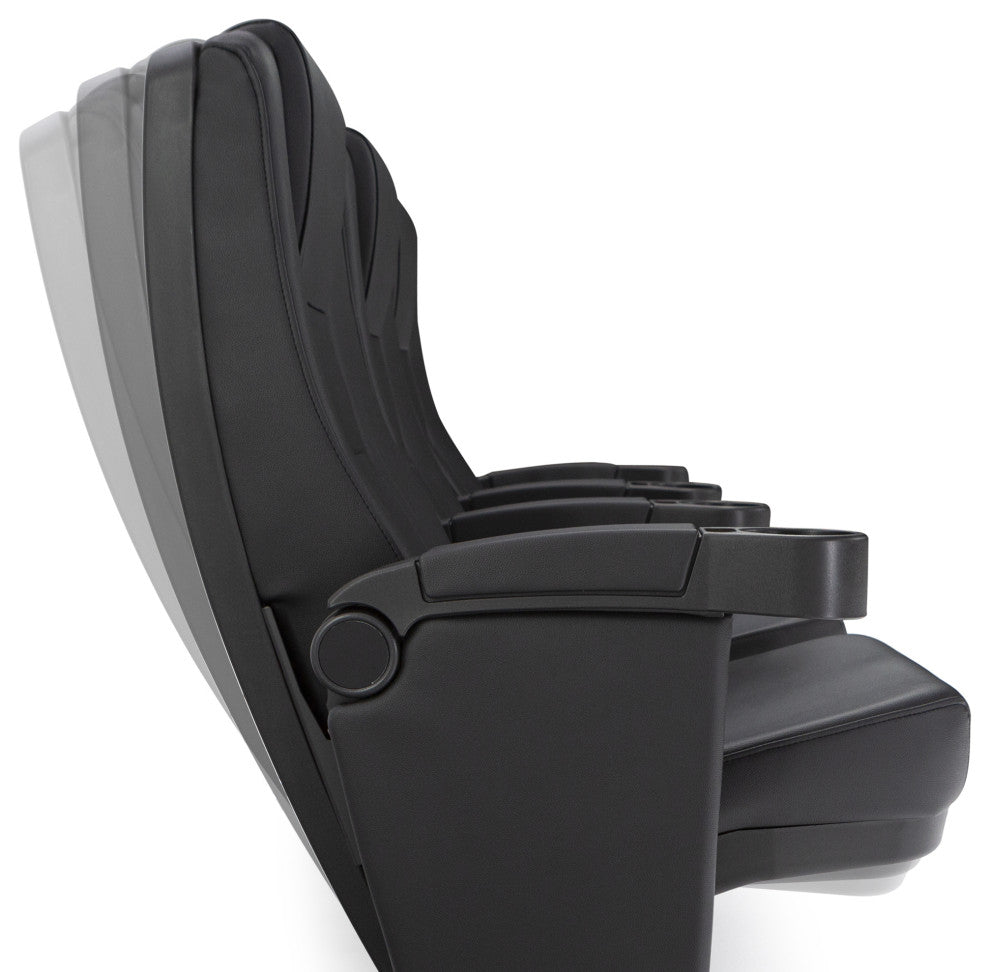 Seatcraft Montago Movie Theater Seating, Black, Row of 4