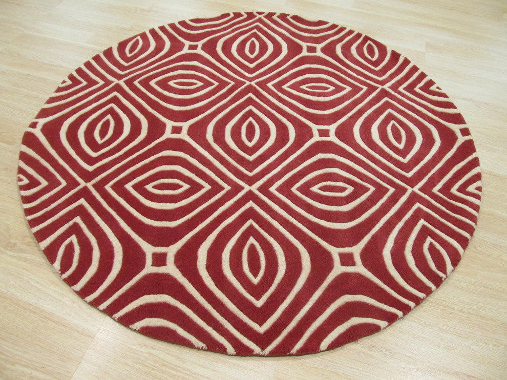 Red Contemporary Geometric Marla Area Rug
