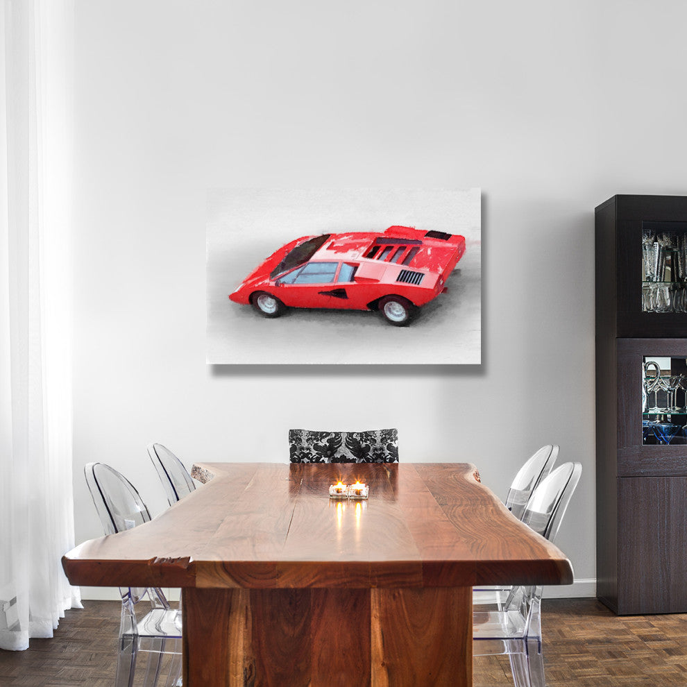 "1974 Lamborghini Countach Watercolor" Fine Art Print