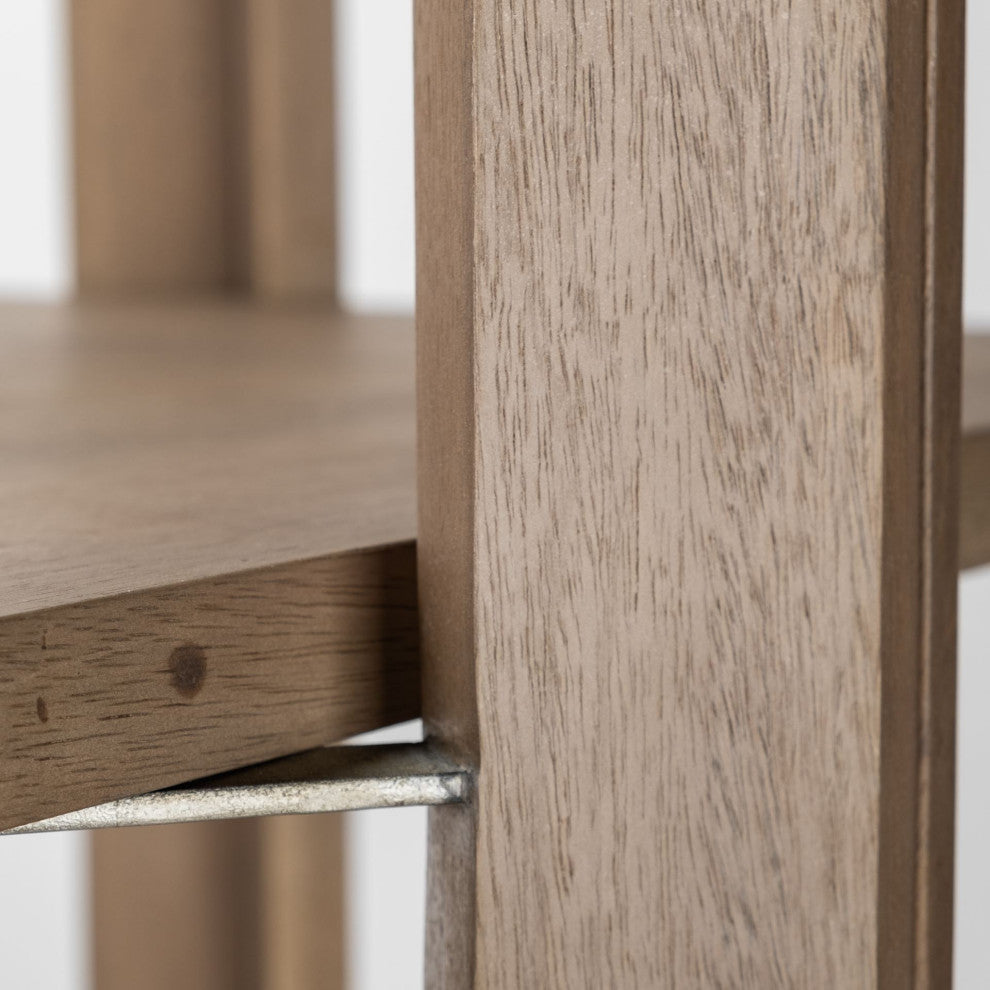 Light Brown Wooden Corner Shelving Unit