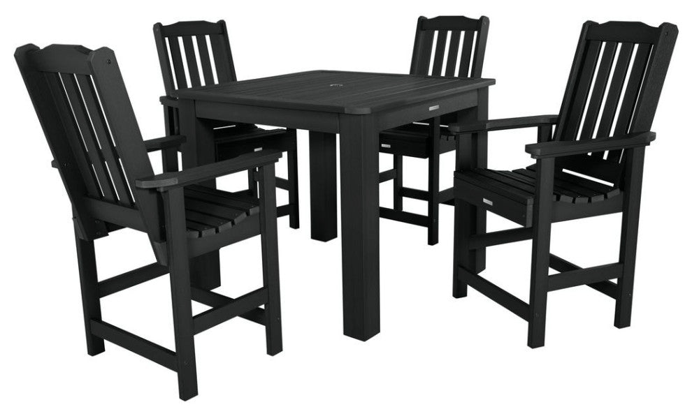 Lehigh 5-Piece Square Counter-Height Dining Set, Black