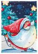 Flag  Print  Skating Santa Poly Garden