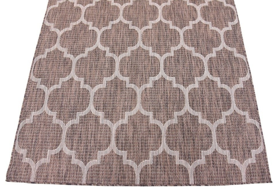 Unique Loom Brown Trellis Outdoor 5'' 0 x 8'' 0 Area Rug