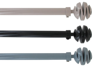2 Pack Adjustable 3/4" Single Window Curtain Rod 50" to 82", Taupe
