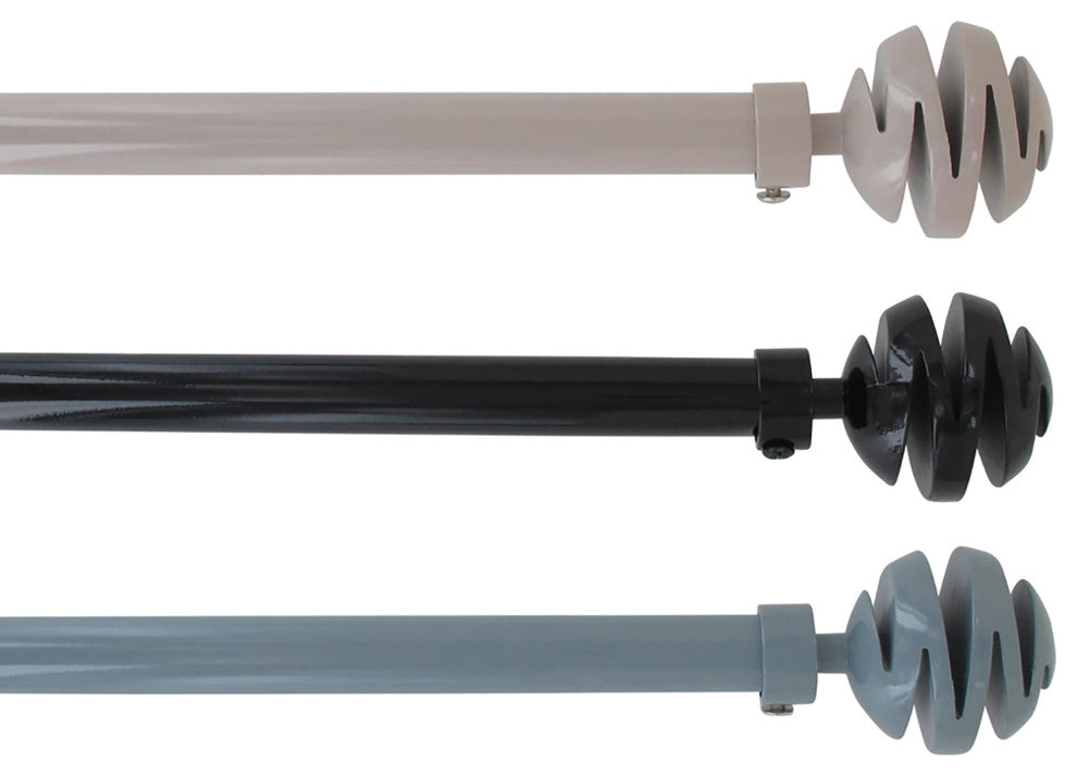 2 Pack Adjustable 3/4" Single Window Curtain Rod 50" to 82", Taupe