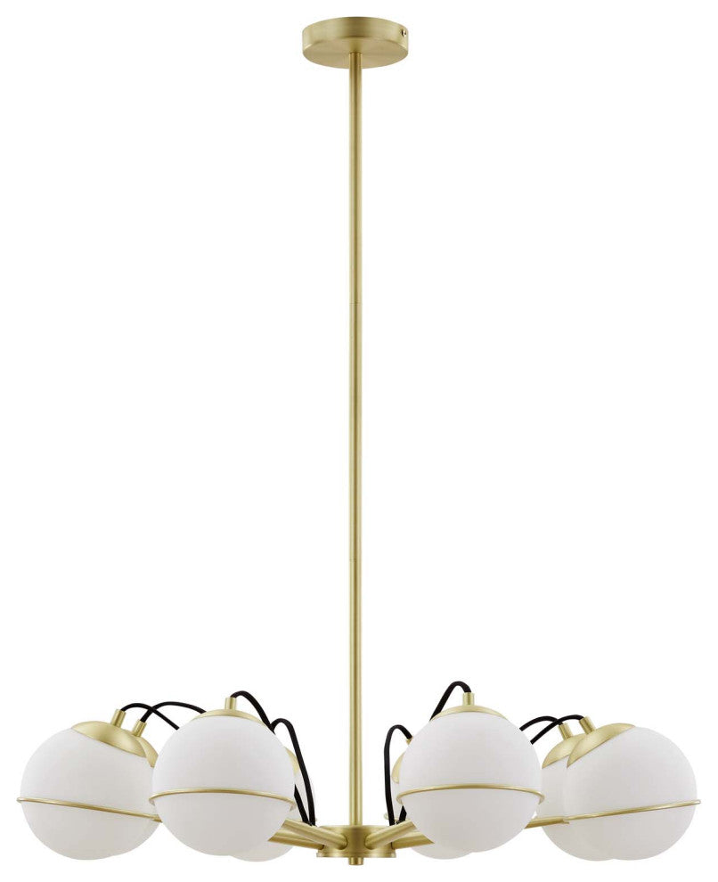 Hanna 8-Light Chandelier Opal Gold
