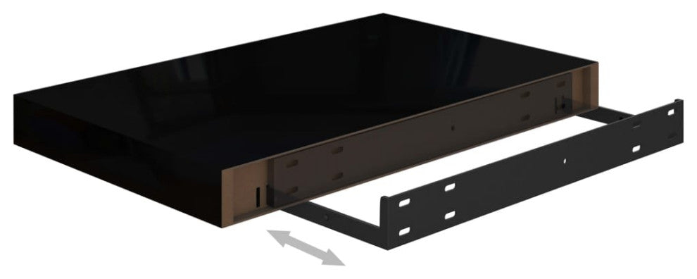 vidaXL Wall Shelves Floating Shelves Display Shelves 2 Pcs High Gloss Black