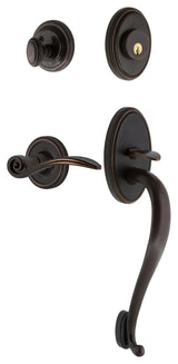 Classic Plate S Grip Entry Set Swan Lever, Timeless Bronze, 2-3/4", Left