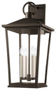 Soren 4 Light Extra Large Exterior Wall Scone, Textured Bronze With Highlights