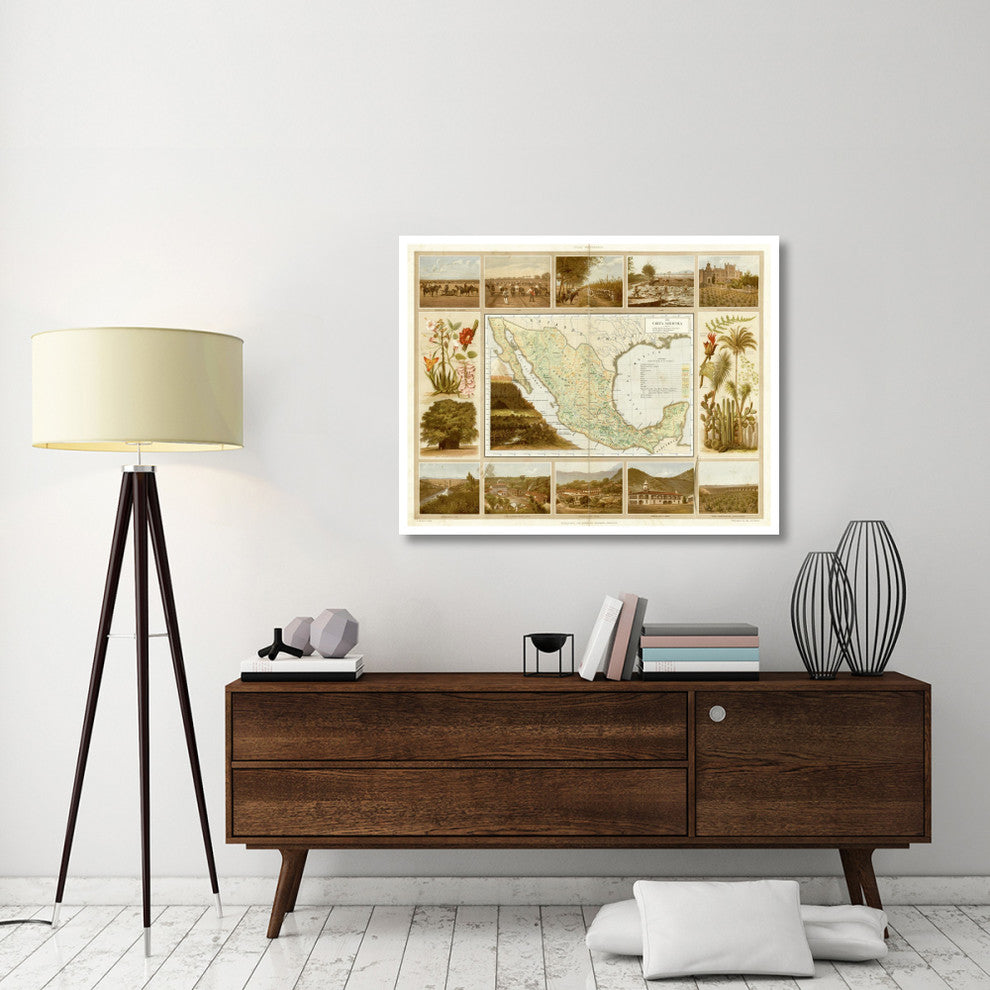 "Carta Agricola, 1885" Digital Paper Print by Antonio Garcia Cubas, 46"x36"
