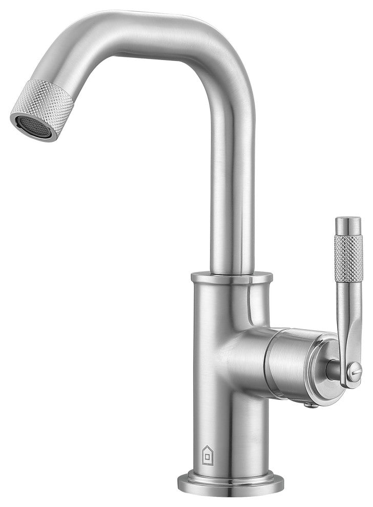 Industria Single Hole Single Lever Bathroom Faucet, Brushed Nickel