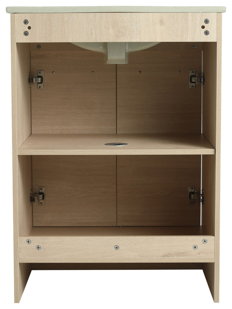 36 inch Plywood Freestanding Bathroom Vanity Set with Integrated Ceramic Sink