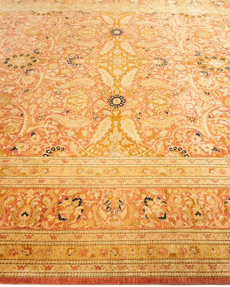 Kutkai One-of-a-Kind Hand-Knotted Area Rug Orange, 9'3"x12'1"