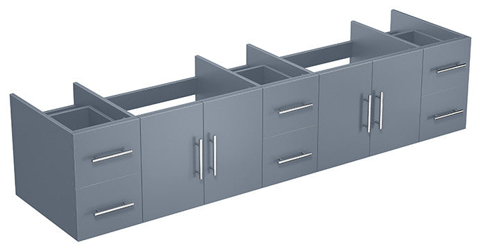 Geneva Transitional Dark Grey 84" Vanity Cabinet Only