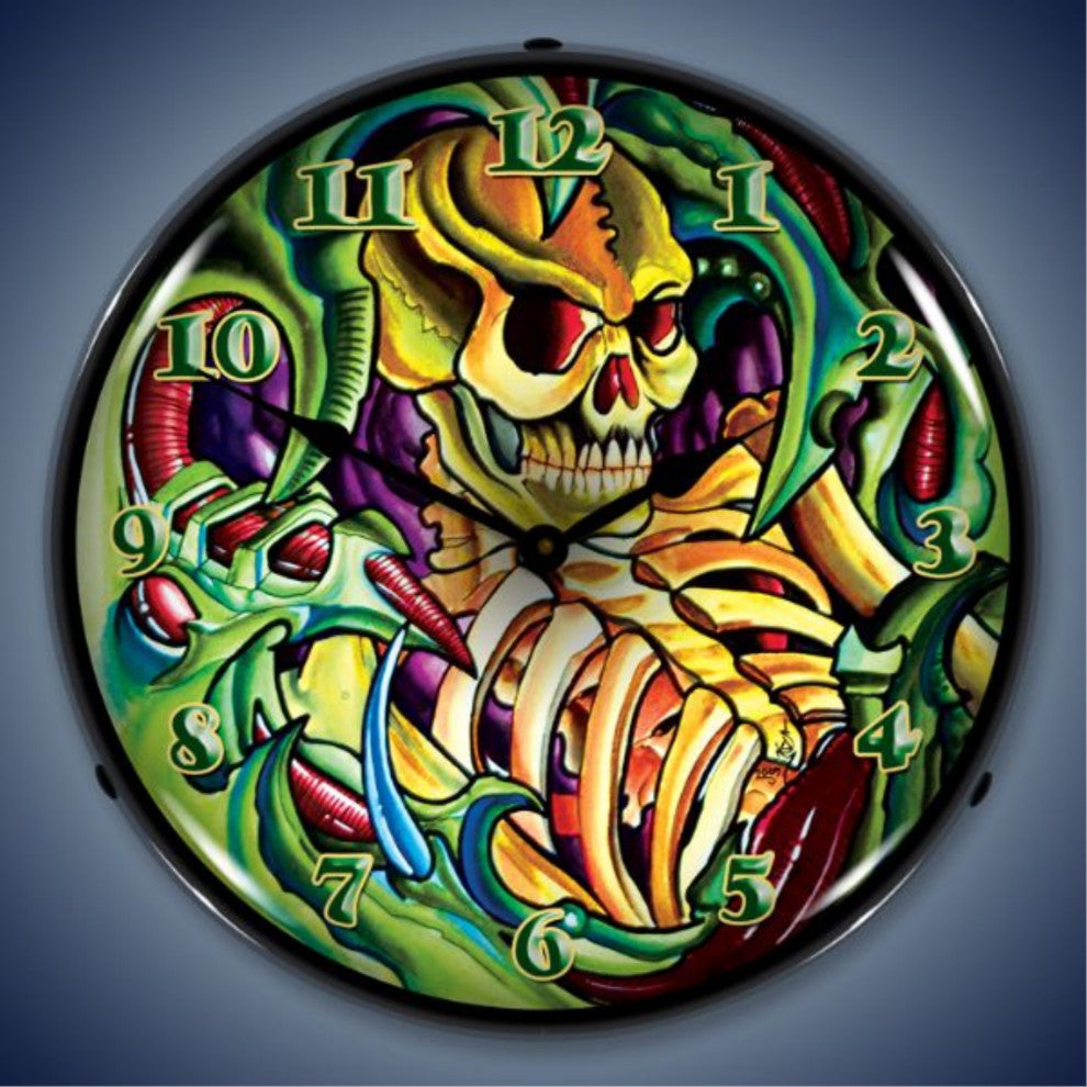 711164 Tattoo Skull Clock