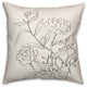 Pencil Florals 18x18 Spun Poly Pillow