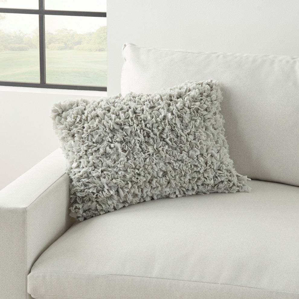 Mina Victory DL660 Throw Pillow, Silver, 14"x20"