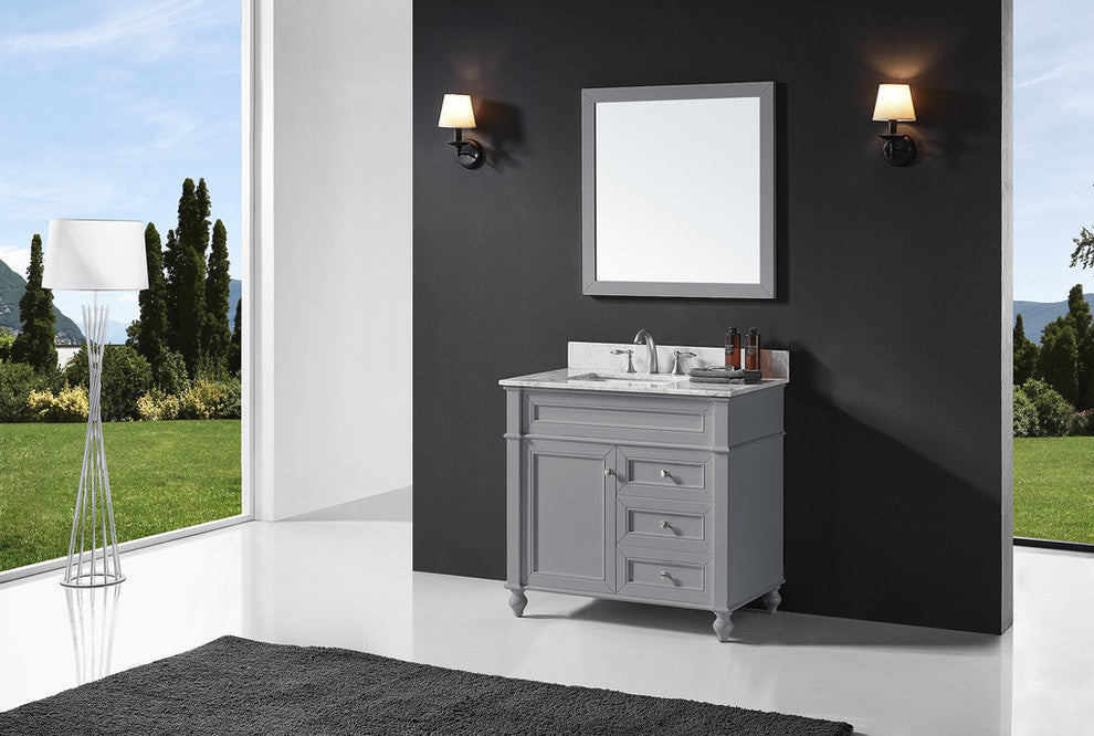 36" Single Bathroom Vanity Base, Taupe Gray
