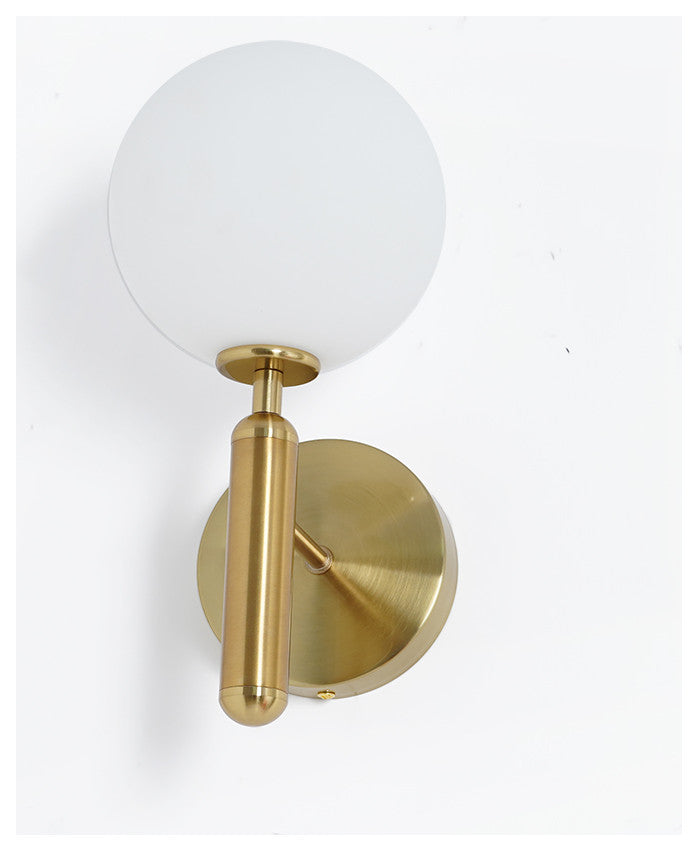Decorica White and Gold LED Glass Globe Indoor Wall Sconce