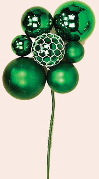 Green Christmas Ball Pick