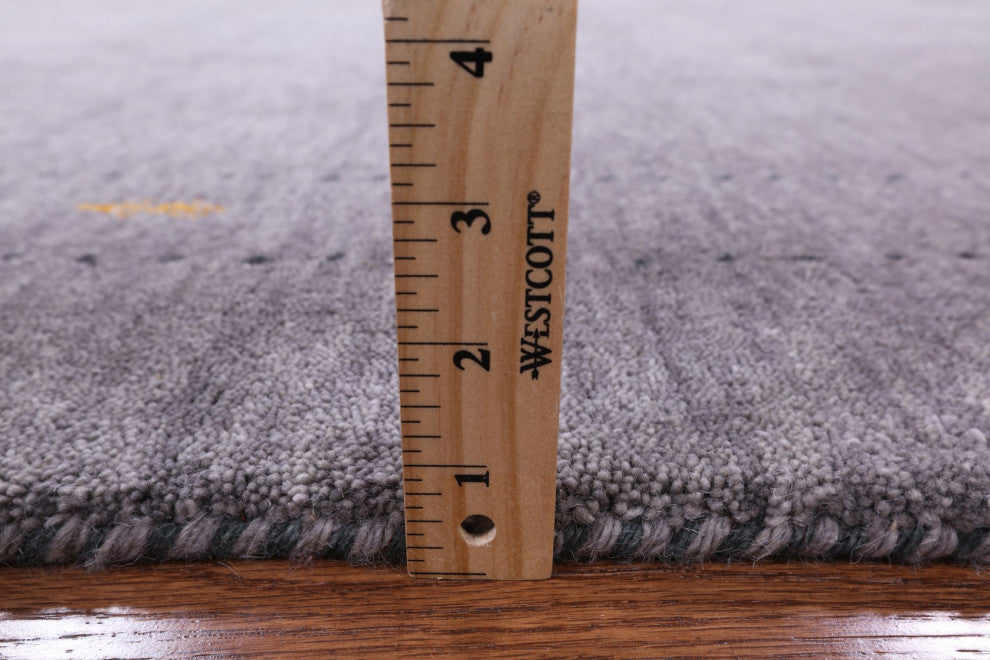 7' Square Hand Knotted Persian Gabbeh Wool Rug Q4359