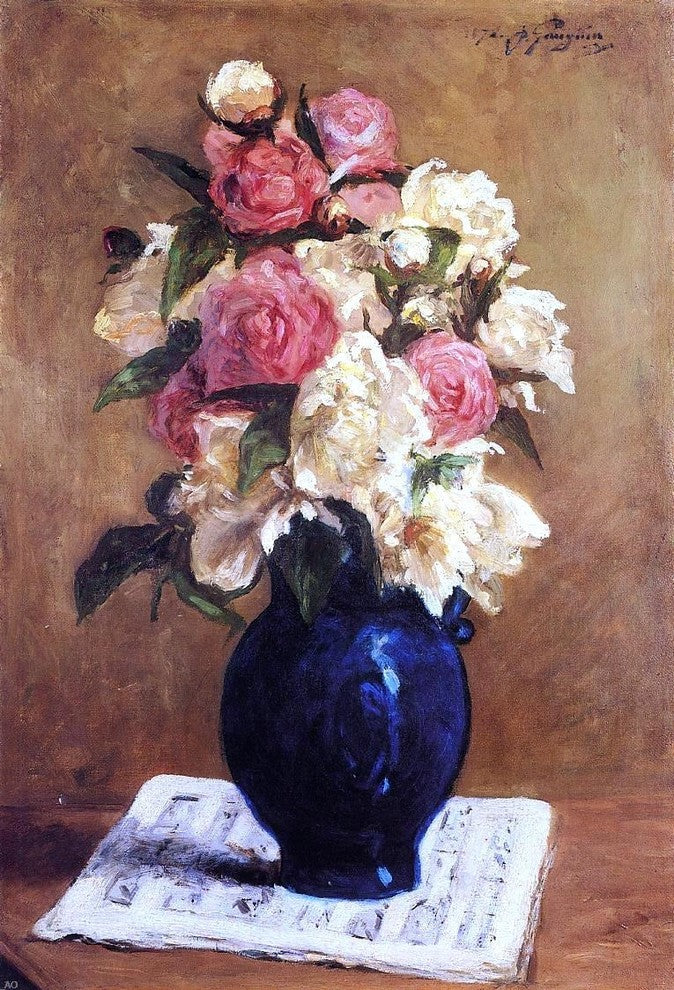 Paul Gauguin Bouquet of Peonies on a Musical Score Wall Decal Print