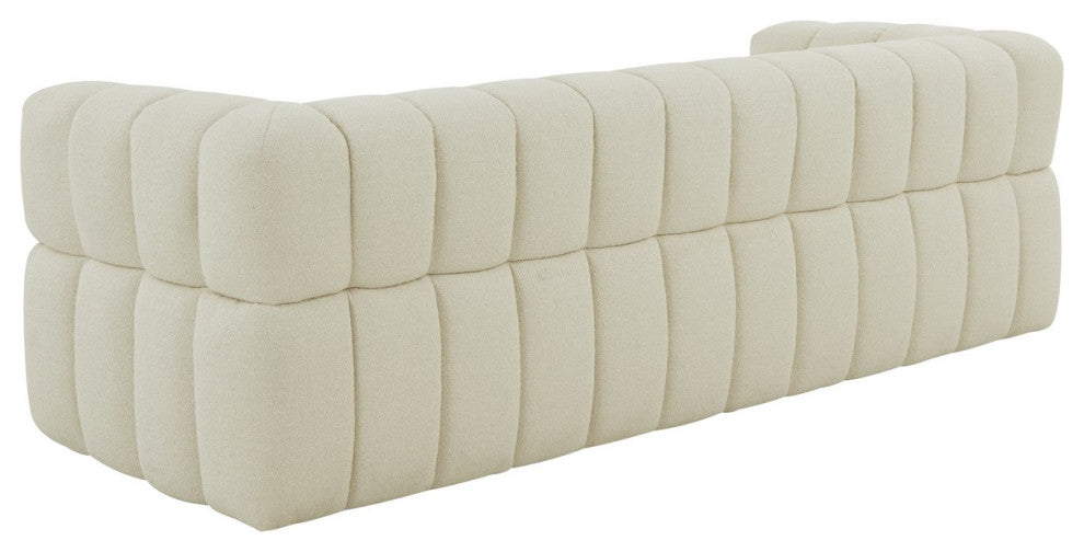 Safavieh Couture Calyna Channel Tufted Boucle Sofa, Cream