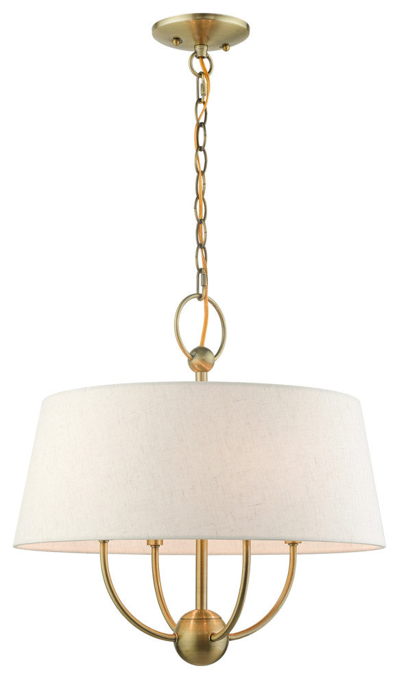 Cartwright Four Light Chandelier, Antique Brass