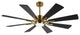 60" Reversible 8-Blade LED Ceiling Fan With Remote and Light, Gold/Black