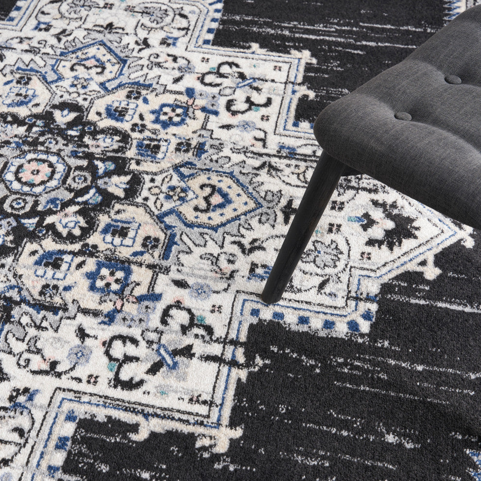 Nourison Passion 8' x 10' Black Ivory Vintage Indoor Area Rug
