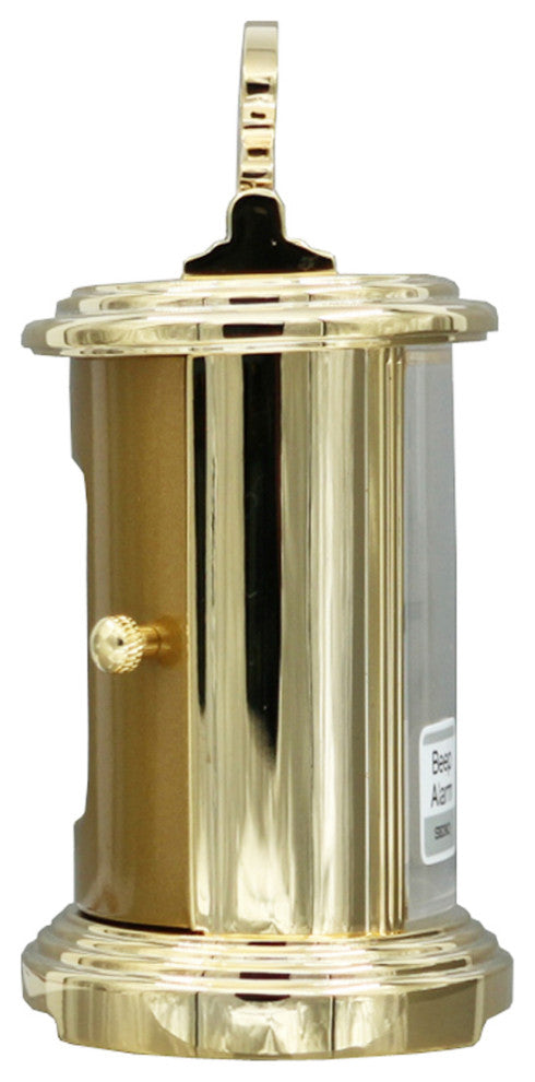 Seiko Clocks, 4" Carriage Clock With Metal Handle and Alarm