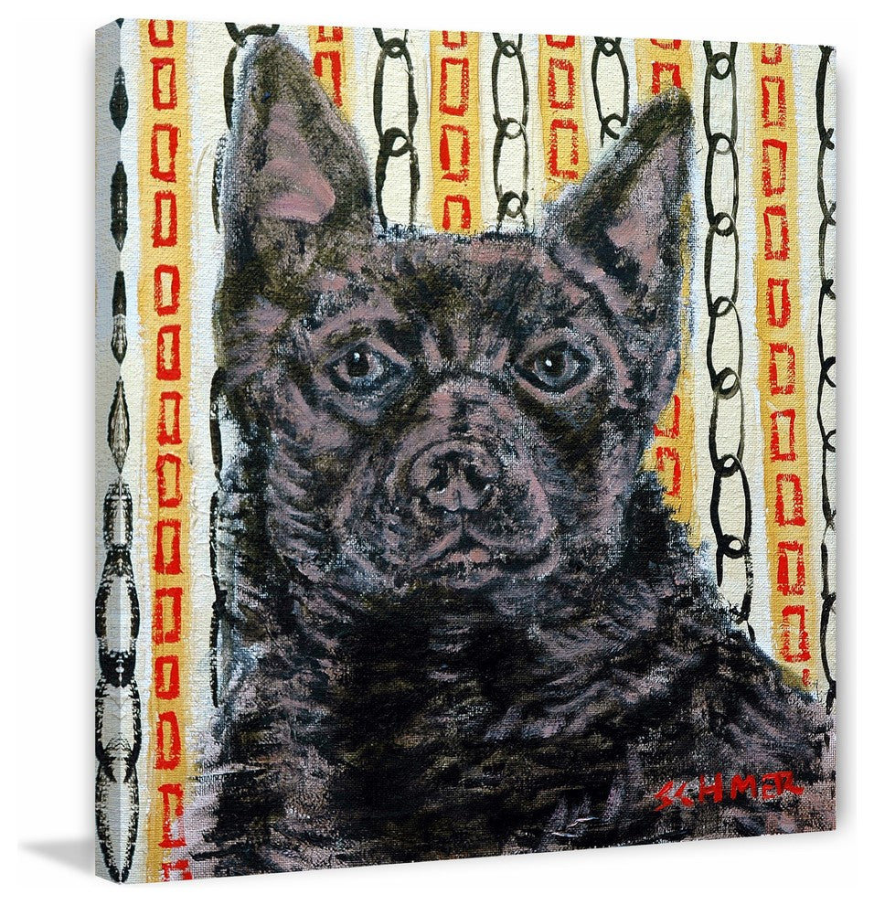 "Australian Kelpie" Painting Print on Wrapped Canvas, 48"x48"