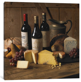 "Wine & Cheese" Wrapped Canvas Art Print, 18x18x1.5