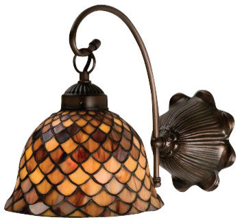 Meyda lighting 18631 8"W Tiffany Fishscale Wall Sconce