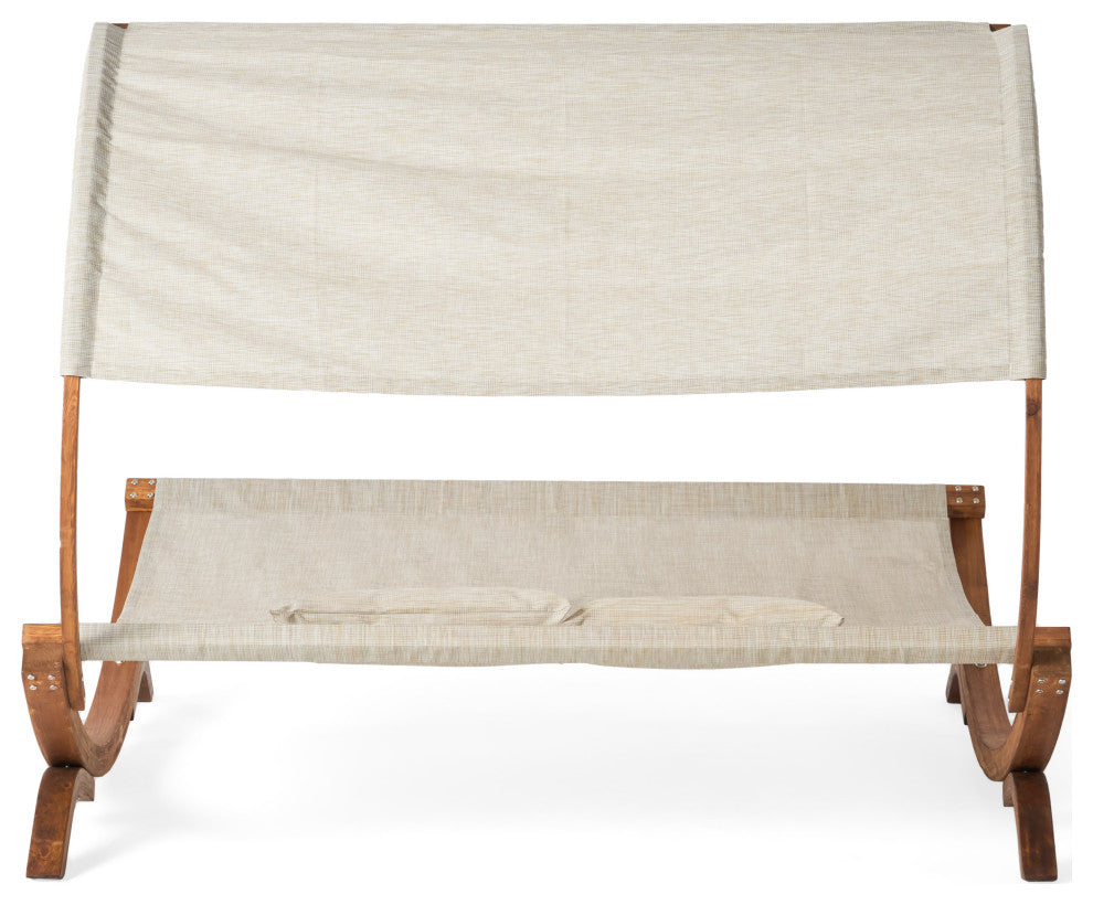 GDF Studio Rosalie Outdoor Patio Chaise Lounge Sunbed And Canopy