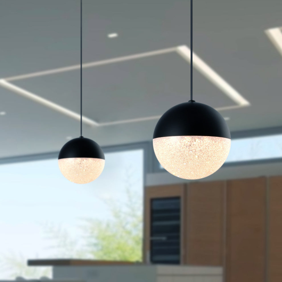Ravello 5" ETL Certified Integrated LED Pendant Lighting Fixture, Black