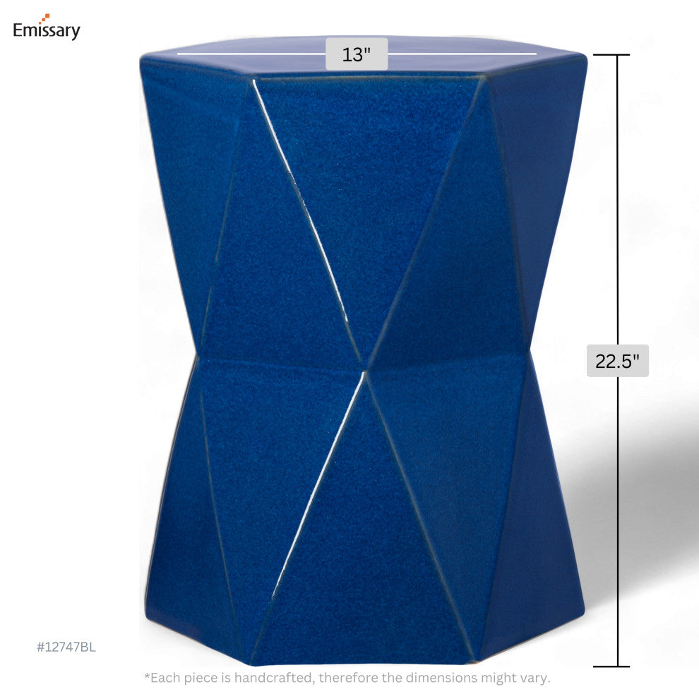 Blue Matrix Hexagon Garden Stool