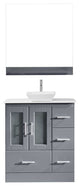 Zola Single Bathroom Vanity Set, Gray With White Engineered Stone Top, 30"
