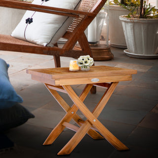 Teak Wood Titanic Folding Outdoor Patio Side Table
