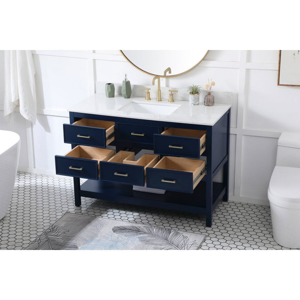 Elegant Decor Sinclaire Bathroom Vanity Blue