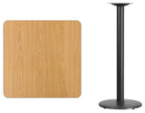 Square Natural Table Top XU-NATTB-3030-TR18B-GG