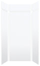 Transolid SaraMar 36"x36"x96" 6-Piece Shower Wall Kit, White Velvet