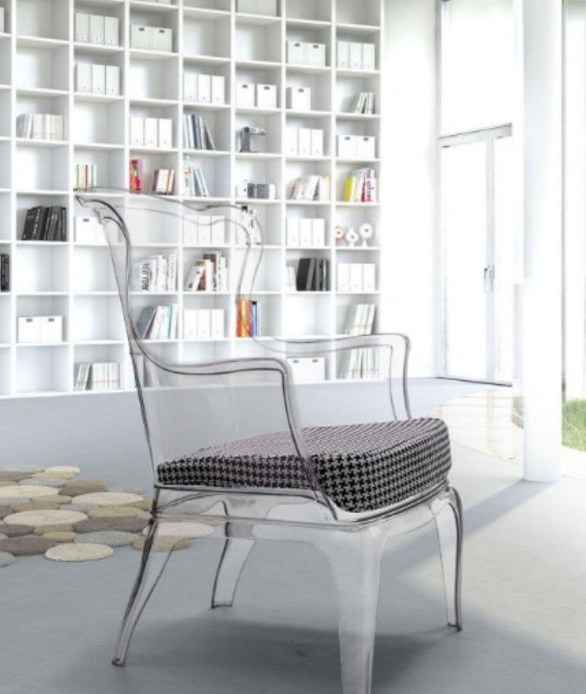 HomeRoots 28.3" X 30.5" X 38" Transparent Polycarbonate Chair