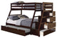 Espresso Finish Twin Over Full Storage Bunk Bed with Trundle