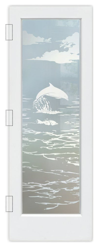 Interior Prehung Door or Interior Slab Door - Dolphins in the Shimmer -...