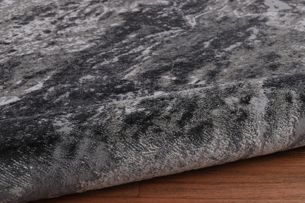 High-Low Hayes Gray/Charcoal Rug, Gray, 10'x14'