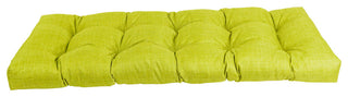 51"X19" Tufted Solid Outdoor Spun Polyester Loveseat Cushion, Lime