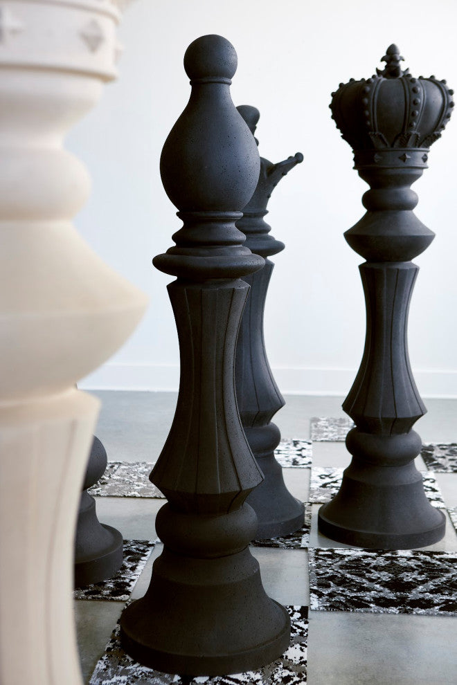 Knight Chess Sculpture, Cast Stone White