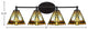 Capri 4-Light Bath Bar, Matte Black/Zion Art